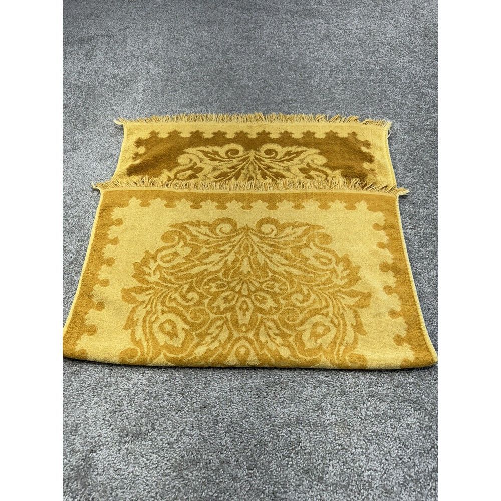 Vintage Tastemaker‎ Bath Towel Gold Yellow Cotton Fringe